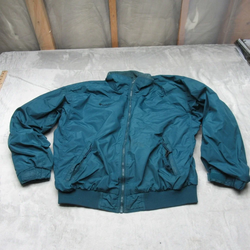 Columbia Jacket Mens Large Sea Blue‎ Fleece Lined Insulated Bomber Winter VTG